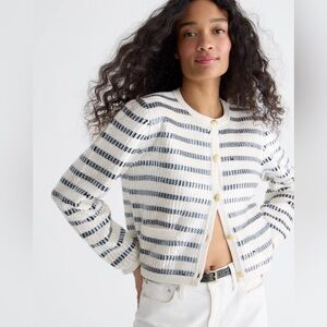 Jcrew Emilie sweater lady jacket in sequin stripe L NWT